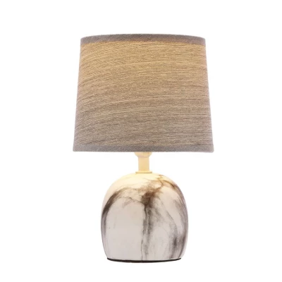 Moderní stolní keramická lampa ADELINA - 1xE14, 40W, bílá / šedá