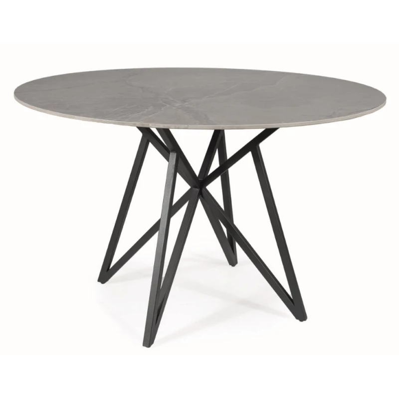 VÝPRODEJ - Designový kulatý stůl HOLGER - šedý / černý