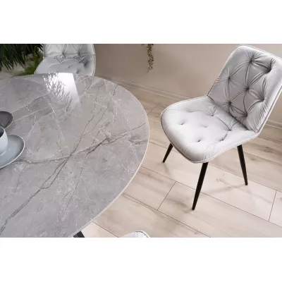 VÝPRODEJ - Designový kulatý stůl HOLGER - šedý / černý