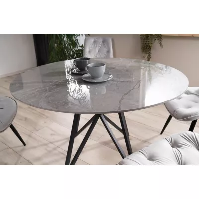 VÝPRODEJ - Designový kulatý stůl HOLGER - šedý / černý