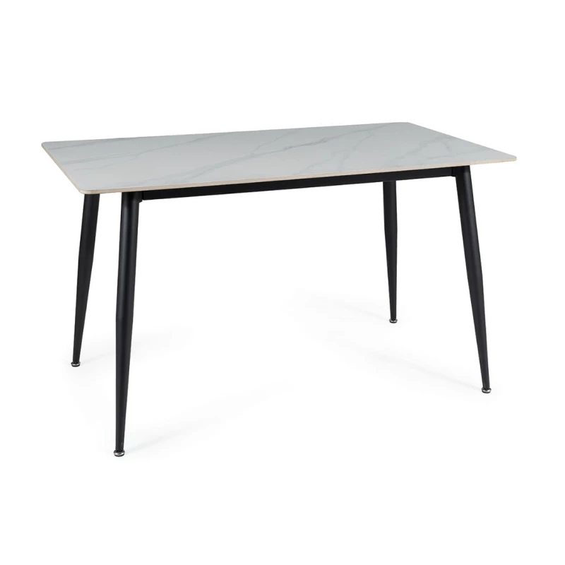 VÝPRODEJ - Jídelní stůl JUSEF - 130x70, bílý / černý