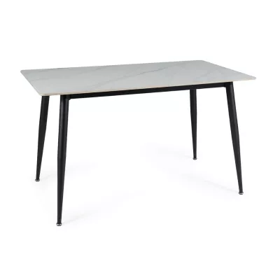 VÝPRODEJ - Jídelní stůl JUSEF - 130x70, bílý / černý