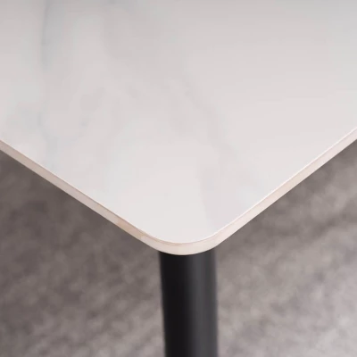 VÝPRODEJ - Jídelní stůl JUSEF - 130x70, bílý / černý