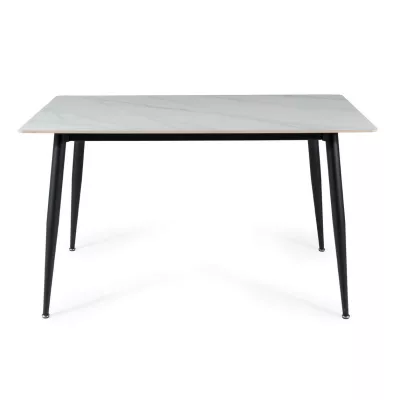 VÝPRODEJ - Jídelní stůl JUSEF - 130x70, bílý / černý