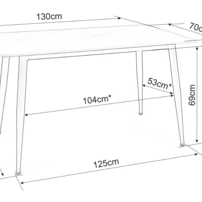 VÝPRODEJ - Jídelní stůl JUSEF - 130x70, bílý / černý