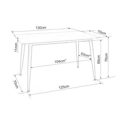 VÝPRODEJ - Jídelní stůl JUSEF - 130x70, bílý / černý