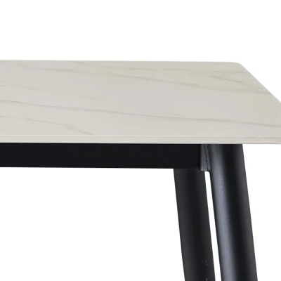 VÝPRODEJ - Jídelní stůl JUSEF - 130x70, bílý / černý