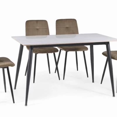 VÝPRODEJ - Jídelní stůl JUSEF - 130x70, bílý / černý