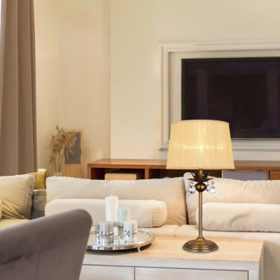 Stolní lampa v klasickém stylu ADONIS - 1xE27, 60W, patina