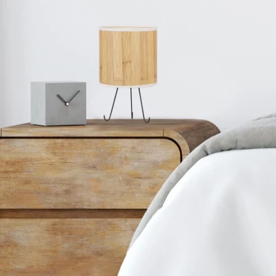 Designová stolní lampa ADORA - 1xE14, 40W, borovice / černá