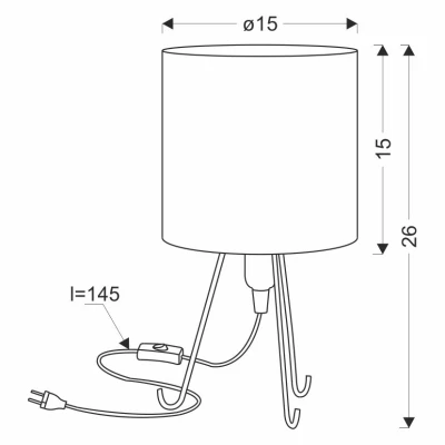 Designová stolní lampa ADORA - 1xE14, 40W, dub / černá