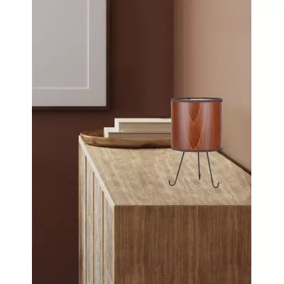 Designová stolní lampa ADORA - 1xE14, 40W, dub / černá