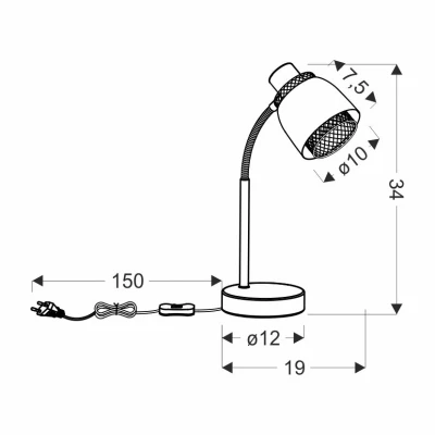 Moderní stolní lampa ALEKSANDRIA - 1xE14, 40W, zlatá / černá