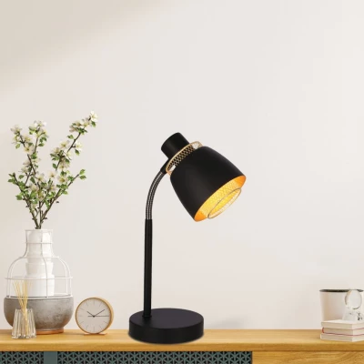 Moderní stolní lampa ALEKSANDRIA - 1xE14, 40W, zlatá / černá