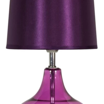 Moderní stolní lampa ALLADINA - 1xE14, 40W, chromovaná / fialová