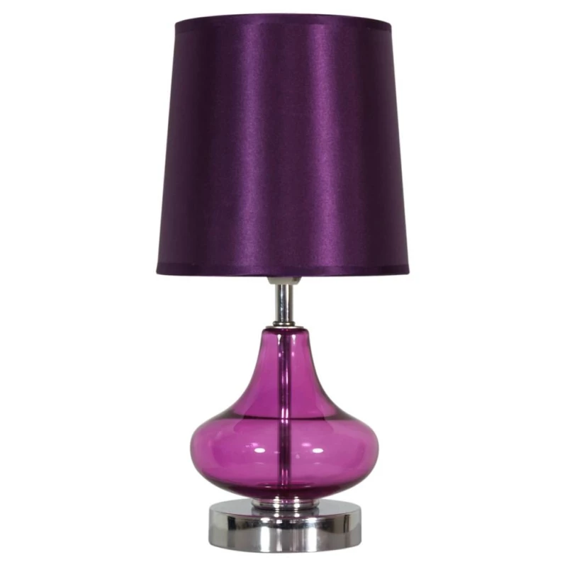 Moderní stolní lampa ALLADINA - 1xE14, 40W, chromovaná / fialová