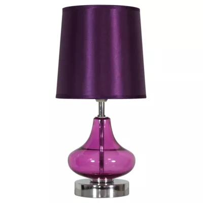 Moderní stolní lampa ALLADINA - 1xE14, 40W, chromovaná / fialová