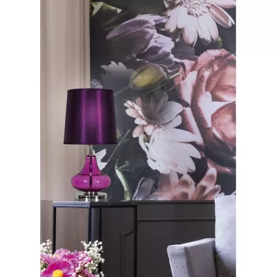 Moderní stolní lampa ALLADINA - 1xE14, 40W, chromovaná / fialová