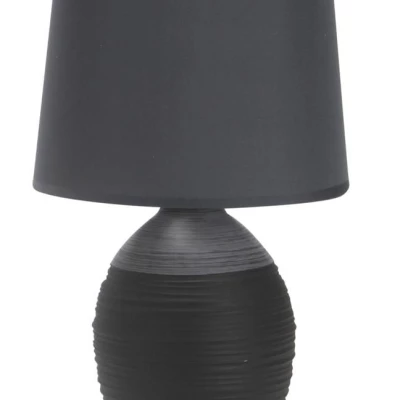 Stolní moderní keramická lampa AMBON - 1xE14, 40W, černá / šedá