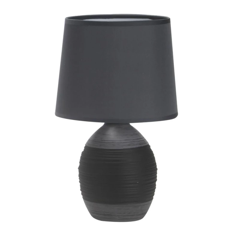 Stolní moderní keramická lampa AMBON - 1xE14, 40W, černá / šedá