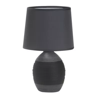 Stolní moderní keramická lampa AMBON - 1xE14, 40W, černá / šedá