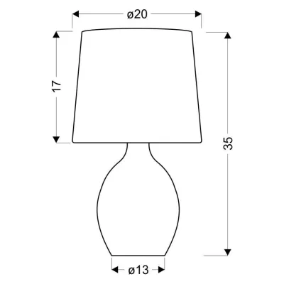 Stolní moderní keramická lampa AMBON - 1xE14, 40W, černá / šedá