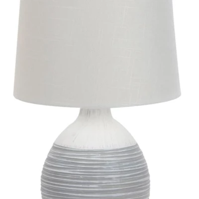 Stolní moderní keramická lampa AMBON - 1xE14, 40W, bílá / šedá