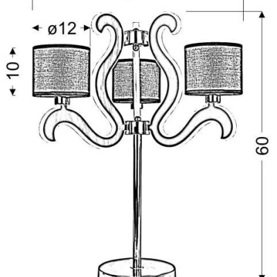 Moderní stolní lampa AMBROSIA - 3xE14, 40W + LED 18,4W, 2800K (teplá bílá), měděná