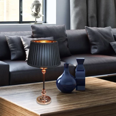 Moderní stolní lampa AMORE - 1xE27, 60W, černá / měděná