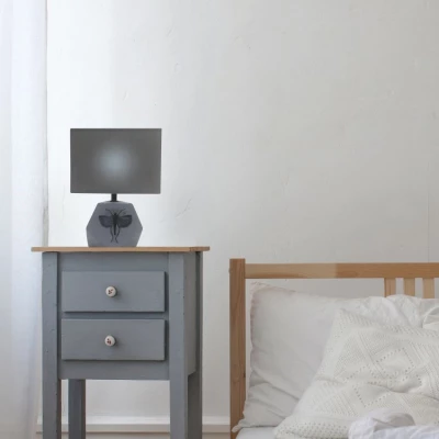 Stolní moderní lampa ANIMI - 1xE14, 40W, tmavá šedá