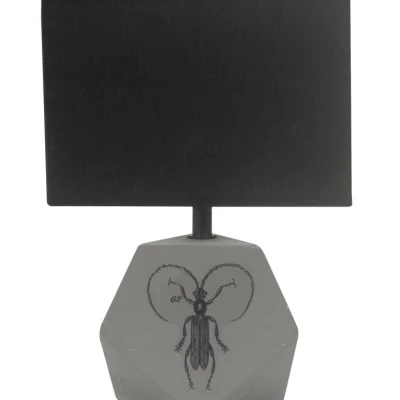 Stolní moderní lampa ANIMI - 1xE14, 40W, světlá šedá / černá