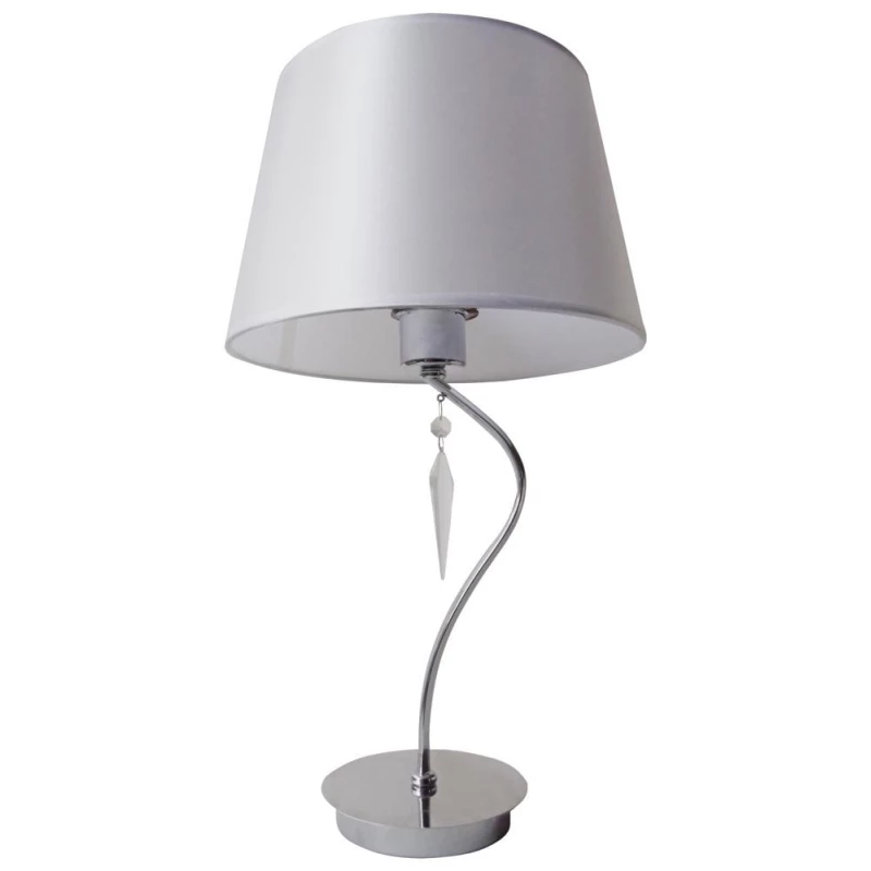 Moderní stolní lampa ANSA - 1xE27, 60W, chromovaná / bílá