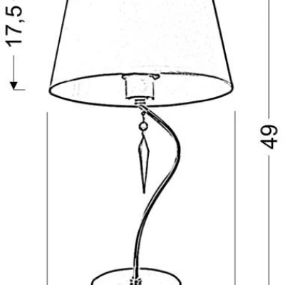 Moderní stolní lampa ANSA - 1xE27, 60W, chromovaná / bílá