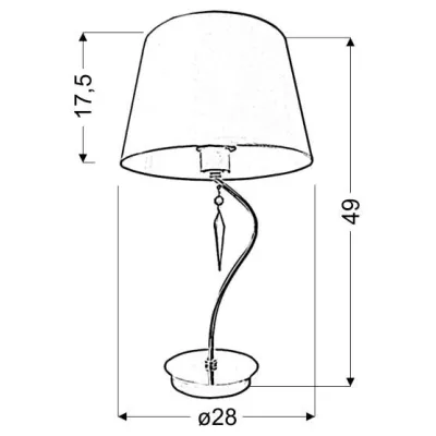 Moderní stolní lampa ANSA - 1xE27, 60W, chromovaná / bílá