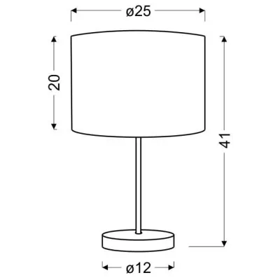 Moderní kulatá stolní lampa ARABESCA - 1xE27, 60W, chromovaná / krémová