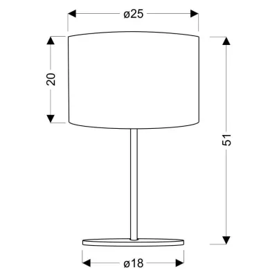 Moderní stolní lampa ARKAS - 1xE27, 60W, chromovaná