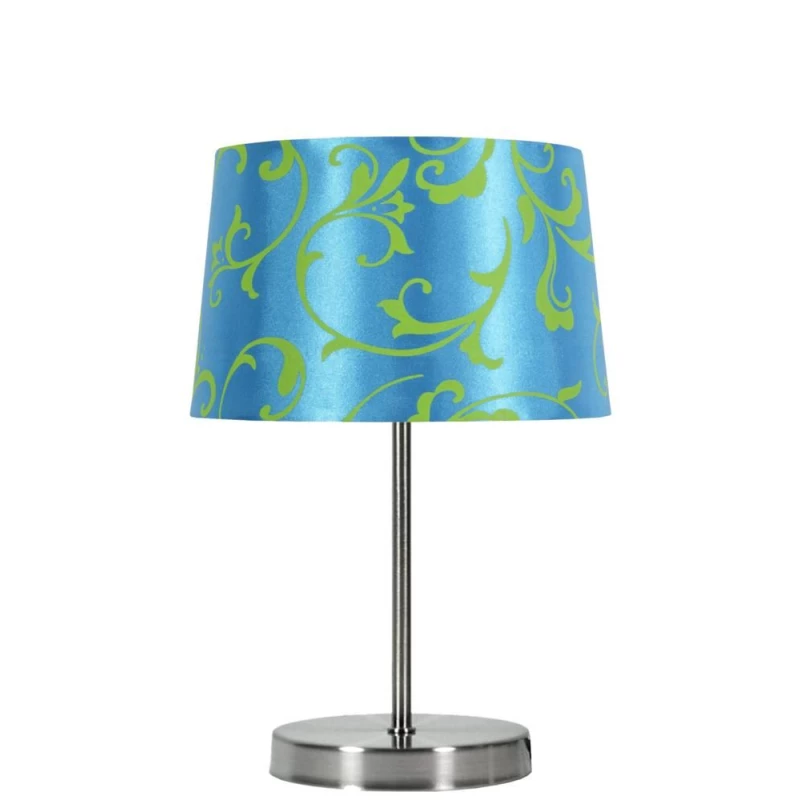 Moderní stolní lampa AROSA - 1xE14, 40W, stříbrná / modrá