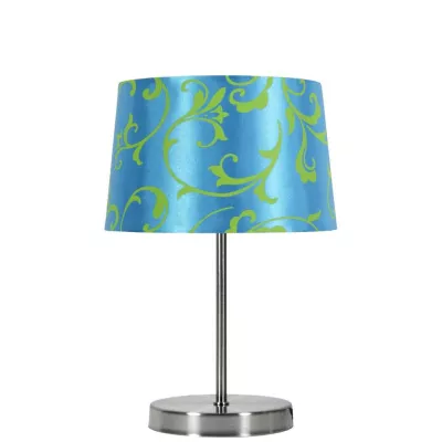 Moderní stolní lampa AROSA - 1xE14, 40W, stříbrná / modrá