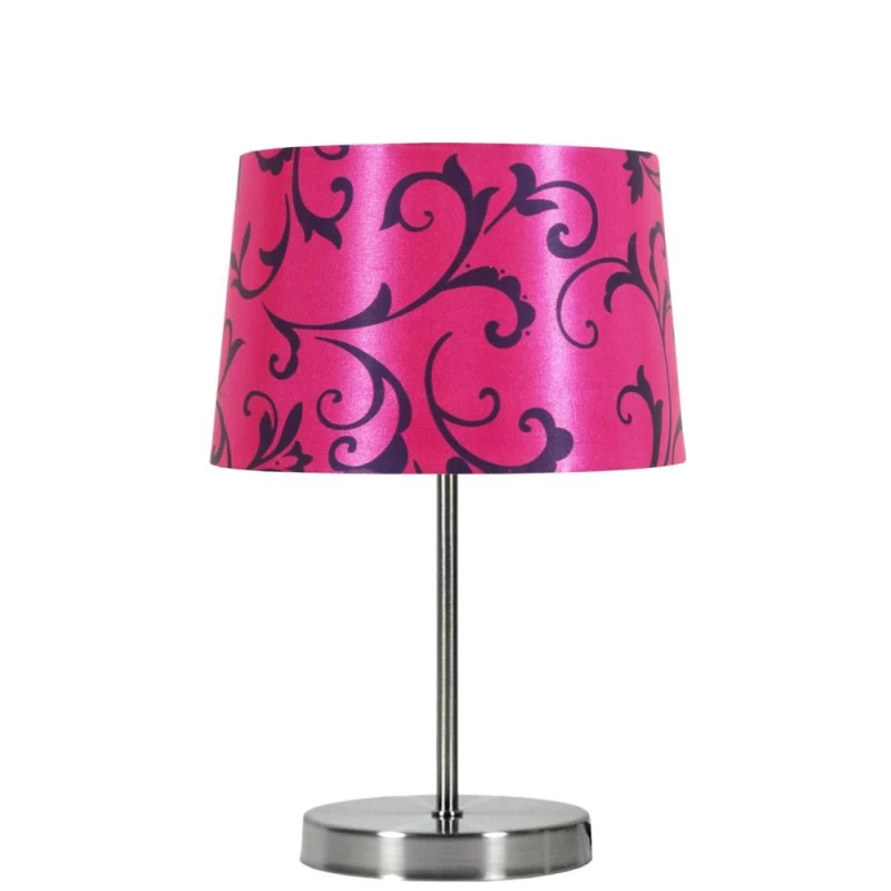Moderní stolní lampa AROSA - 1xE14, 40W, stříbrná / růžová
