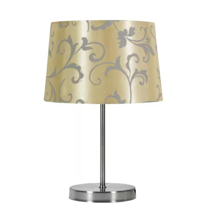 Moderní stolní lampa AROSA - 1xE14, 40W, stříbrná / béžová