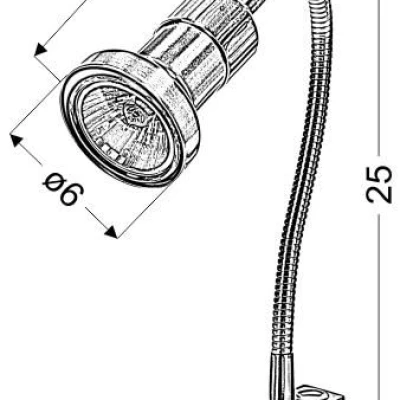 Lampička na čtení s klipem ARKON - 1xGU10, 50W, chromovaná / stříbrná