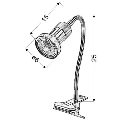 Lampička na čtení s klipem ARKON - 1xGU10, 50W, chromovaná / stříbrná