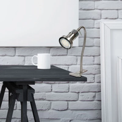 Lampička na čtení s klipem ARKON - 1xGU10, 50W, chromovaná / stříbrná