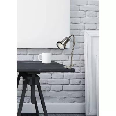 Lampička na čtení s klipem ARKON - 1xGU10, 50W, chromovaná / stříbrná