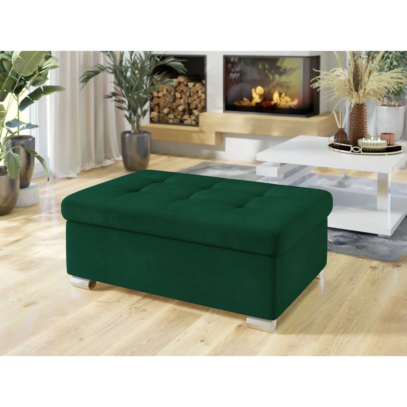 VÝPRODEJ - Taburetka do obýváku NELLI 2 - tmavá zelená 3