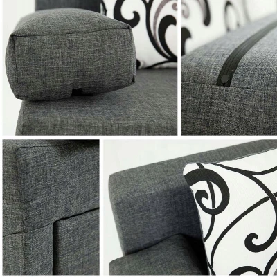 VÝPRODEJ - Rozkládací pohovka s taburetem ELZA - modrá 2