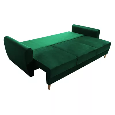 VÝPRODEJ - Třímístná rozkládací pohovka PROSPERO - zelená