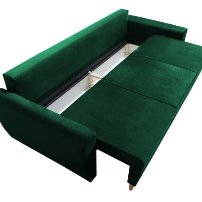 VÝPRODEJ - Třímístná rozkládací pohovka PROSPERO - zelená