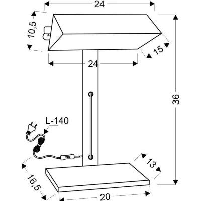 Stolní lampa v bankéřském stylu BANKIER - 1xE14, 40W, černá