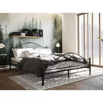 VÝPRODEJ - Kovová manželská postel 140x200 TEJANO - černá